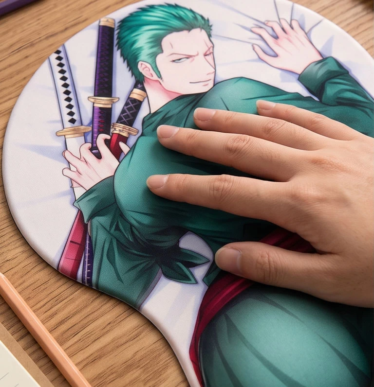 Vivid HD artwork detail on an anime mousepad
